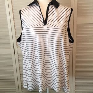 🌻Allison Daley Plus Size Navy and White Shirt. 2X